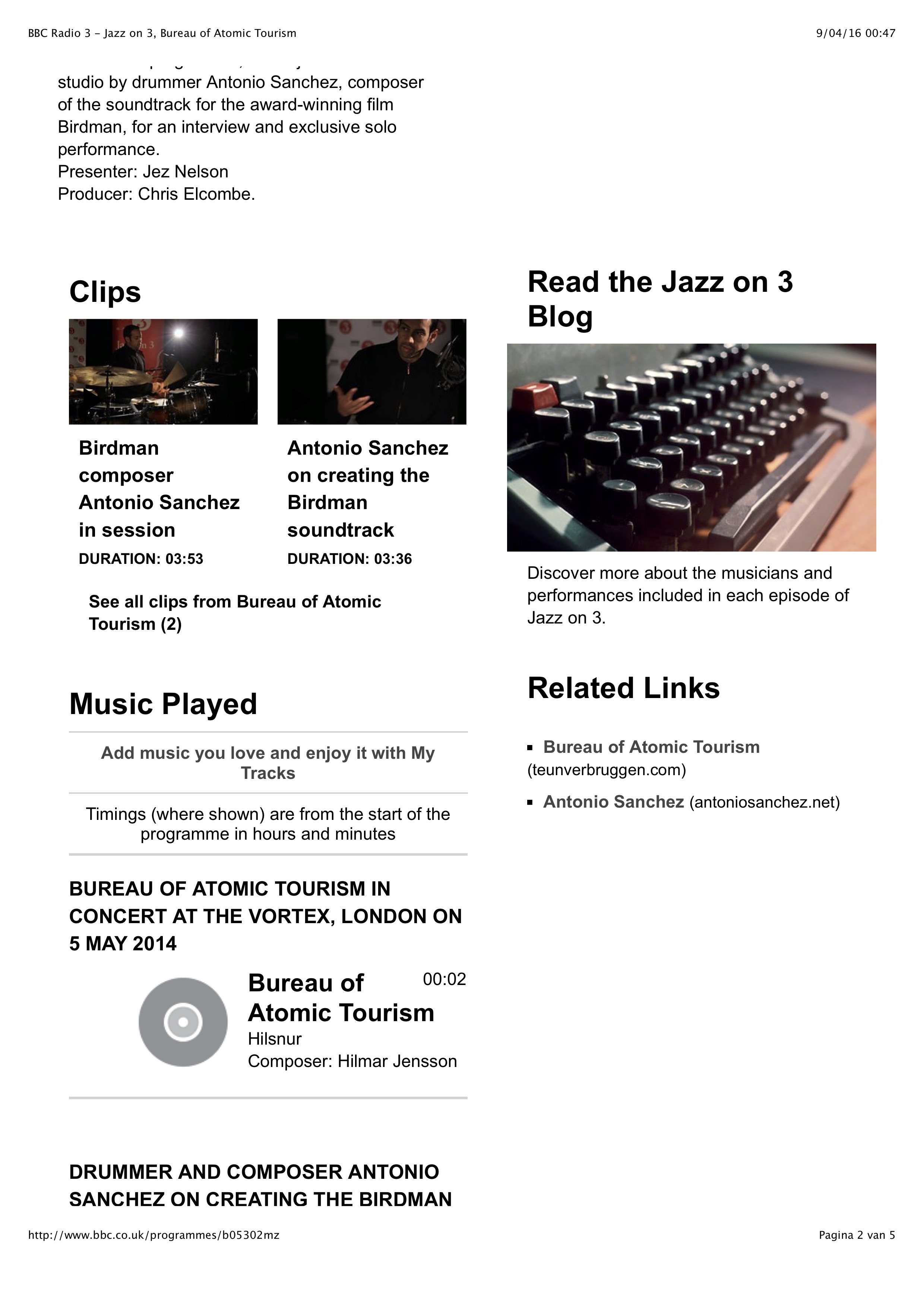Jazz | BBC Radio 3 – THE BOAT