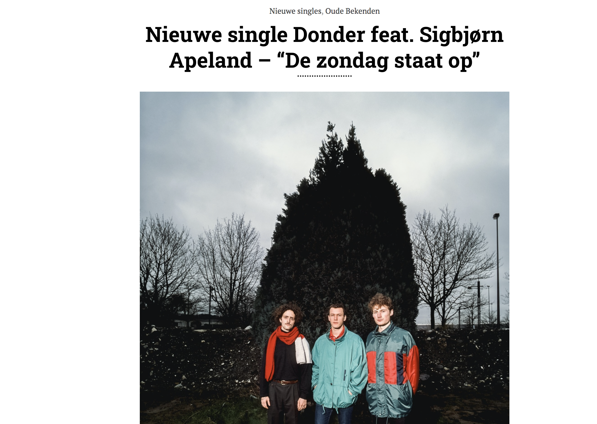 donder apeland de zondag staat op