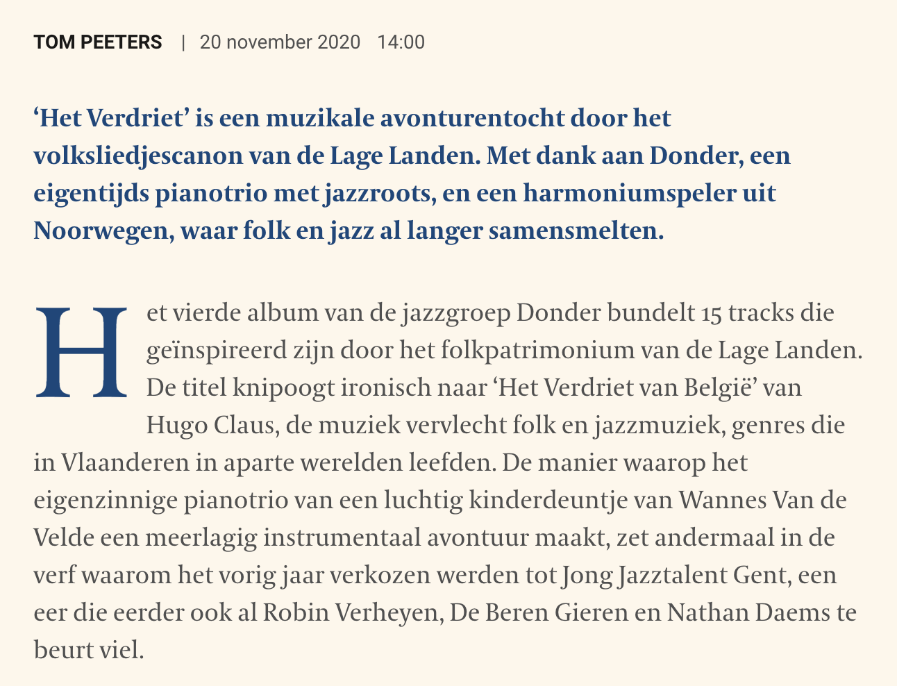 donder apeland het verdriet