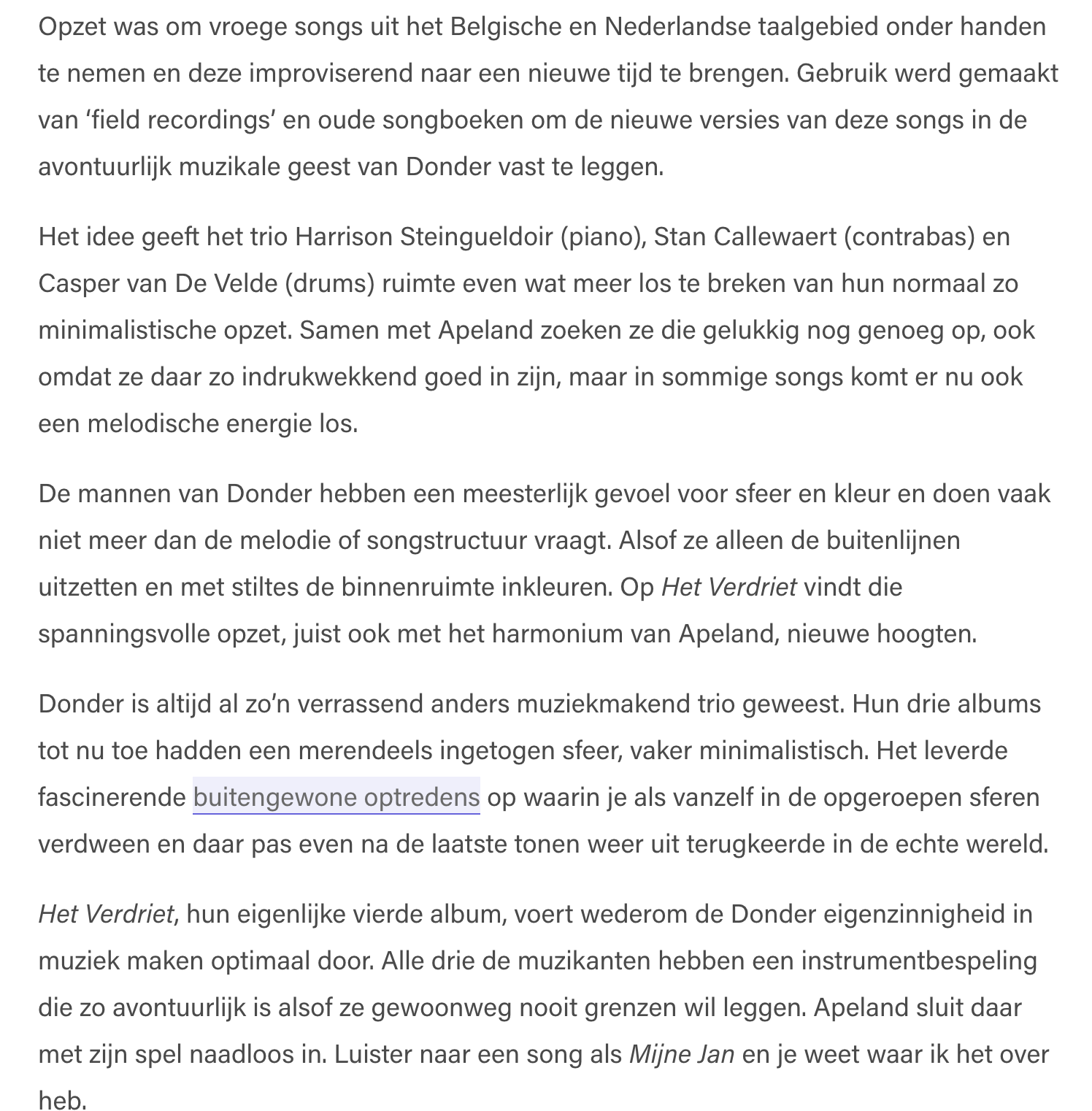donder apeland het verdriet