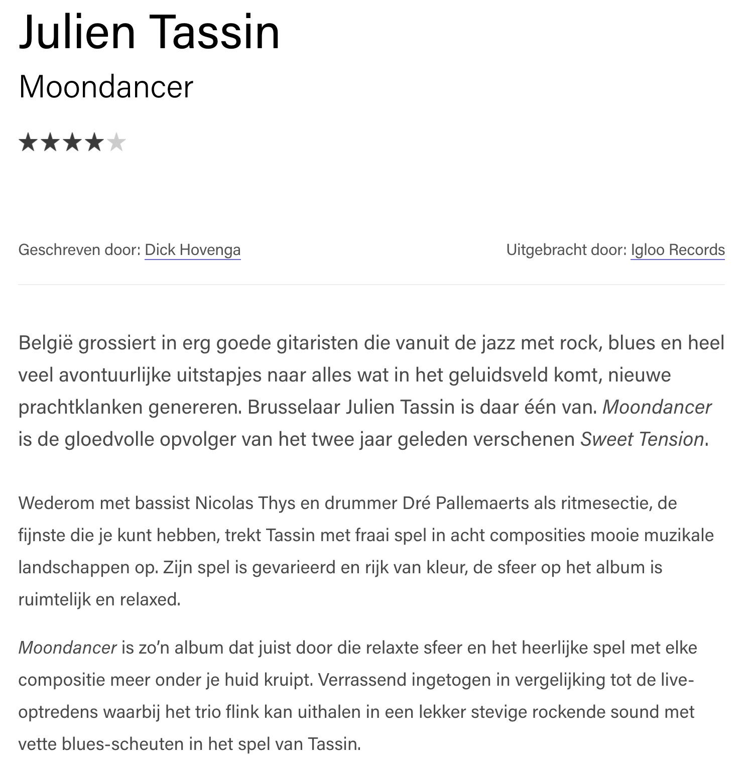 julien tassin written in music moondancer