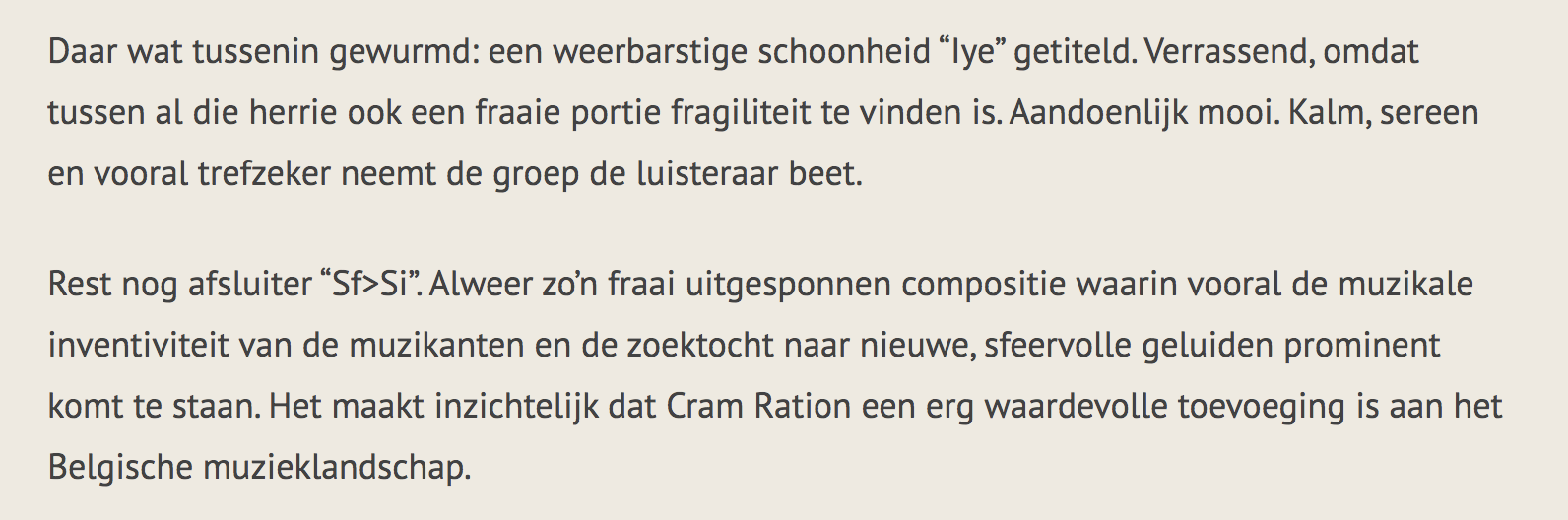 Pauwels Verbruggen De Sutter-Pinoy Cram Ration