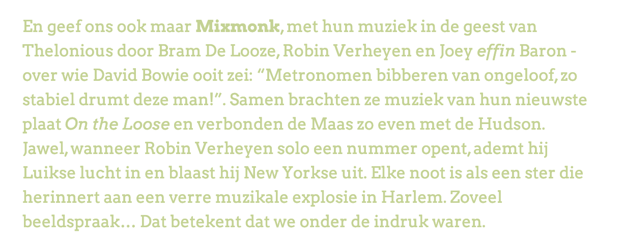 live review mixmonk mithra jazz à liège jazz mo