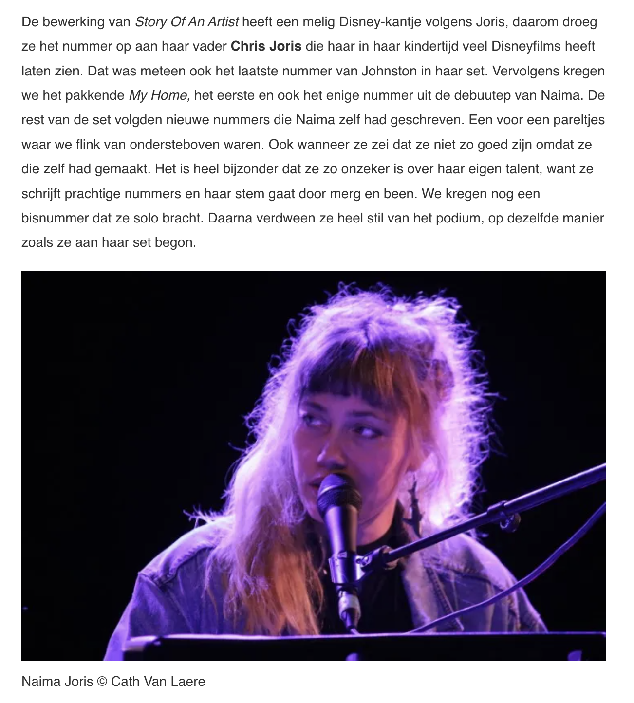 live review naima joris luminous dash unwind festival